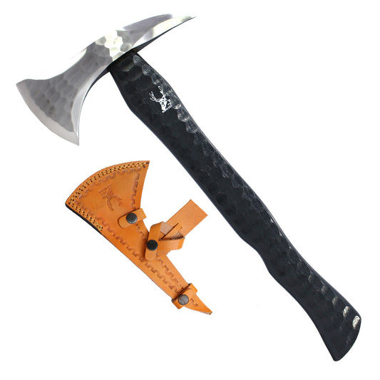TheBoneEdge 17.5" Steel Forging Handle & Blade Hunting Axe With Sheath