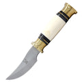 TheBoneEdge 7.5" Camel Bone Handle Skinner Knife Sharp Blade With Leather Sheath