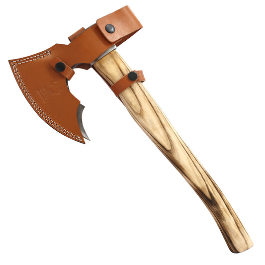 TheBoneEdge 18" Steel Etching Blade Hunting Axe Ash Wood Handle With Sheath