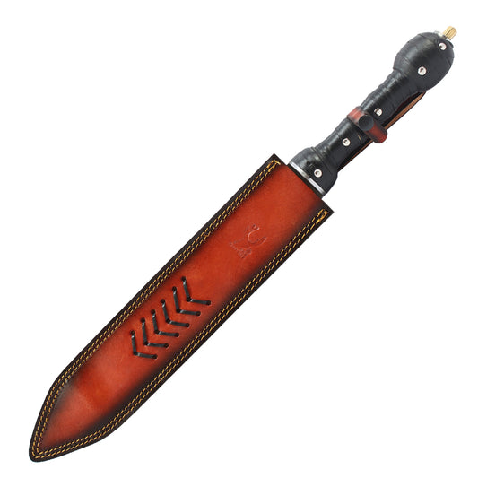 TheBoneEdge 23" Damascus Steel Gladius Sword With Leather Wrap Handle & Sheath