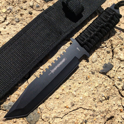 Defender 11" Black Tanto Knife with Sheath