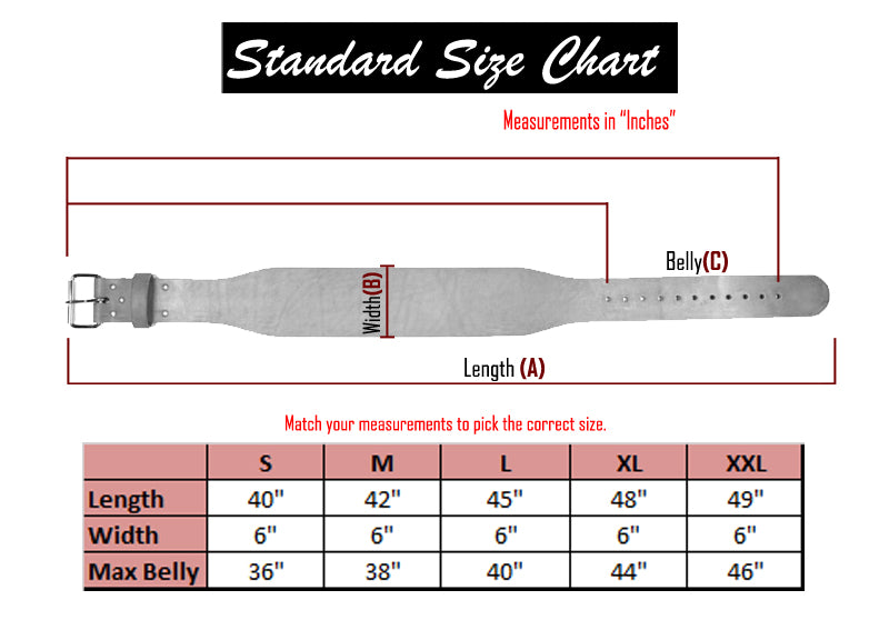 Last Punch 6" New Leather Weight Lifting Belt Padded Power Good Quality all Sizes