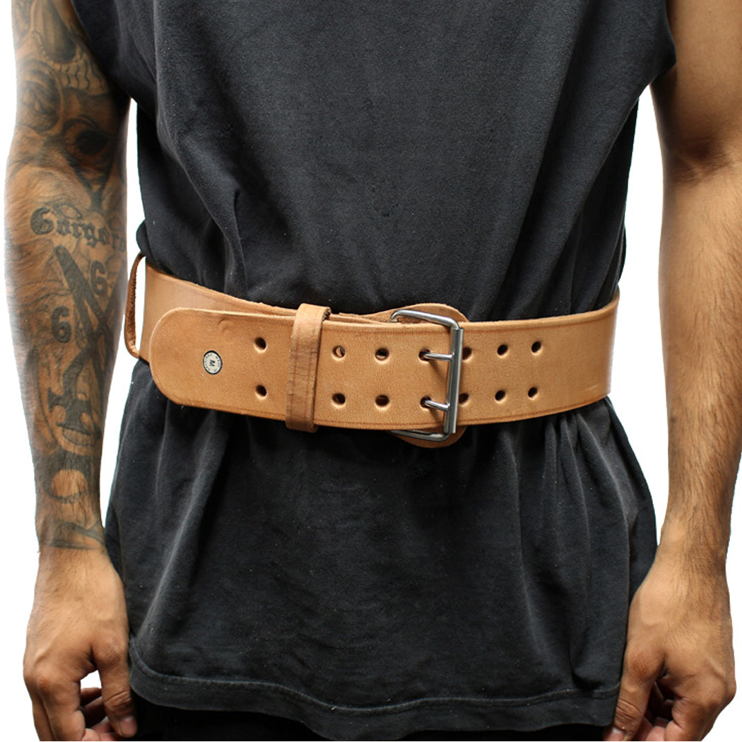 Last Punch 6" New Leather Weight Lifting Belt Padded Power Good Quality all Sizes