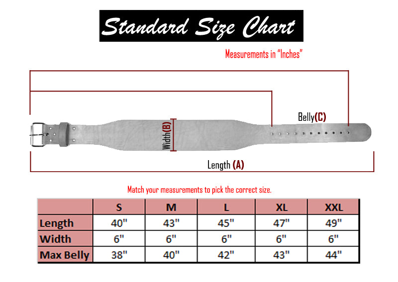 Last Punch 6" Fitness Leather Weight Lifting Belt Padded Good Quality all Sizes