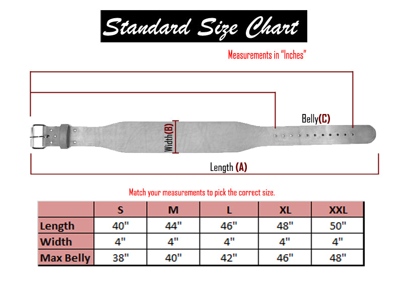 Last Punch 4" Weight Lifting Body Building Belt Gym Fitness Wide Padded Leather all Sizes