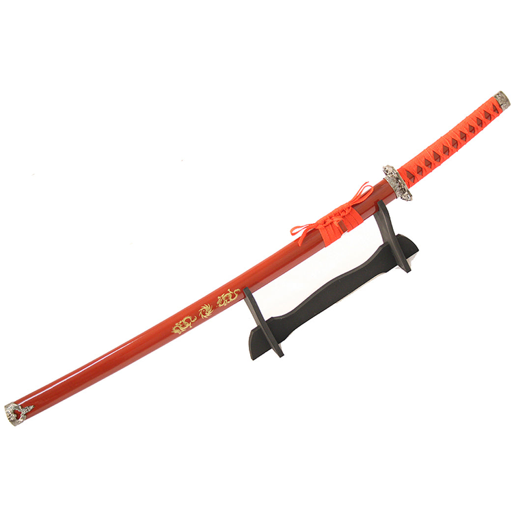 40" Katana Ying Yang Japanese Samurai Sword Carbon Steel Blade Red