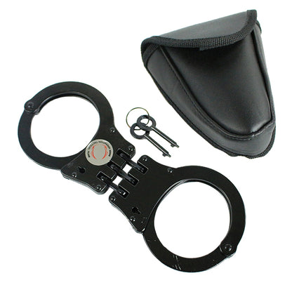 The Bone Edge  Tacticle Team Police Style Hinged Handcuffs Double Lock Black
