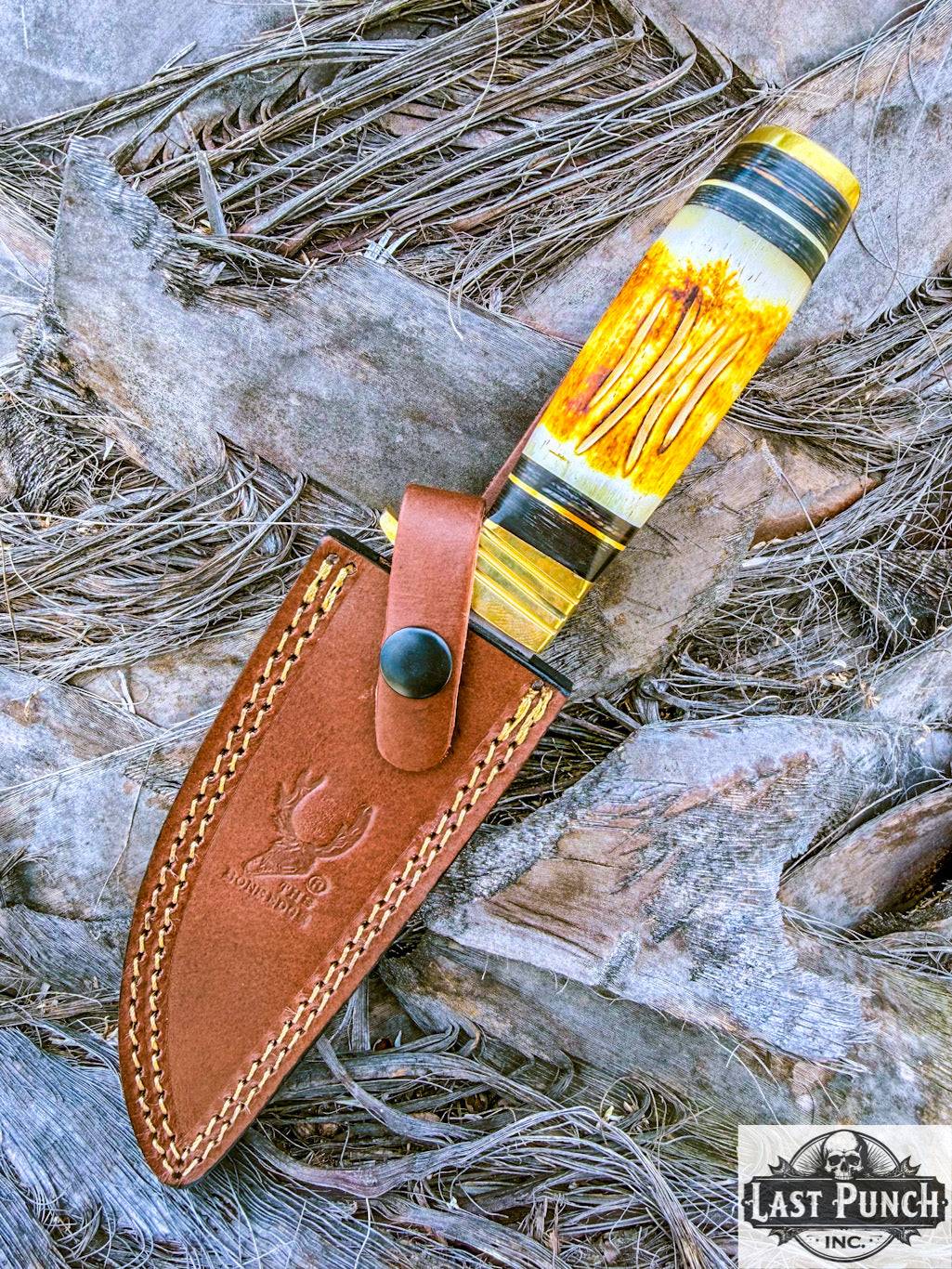 9.5" Skinner Fixed Blade Survival Hunting Knife Stainless Steel Leather Sheath