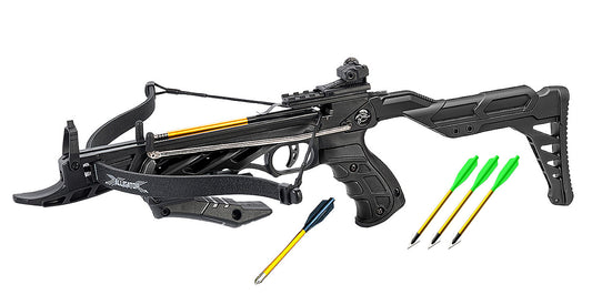 80lbs Pistol Hunting Crossbow Broad Head Arrows Cross Bow 225+FPS Self Cocking