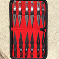 Defender Set of 12 Black 5.5" Throwing Knives With Carrying Case