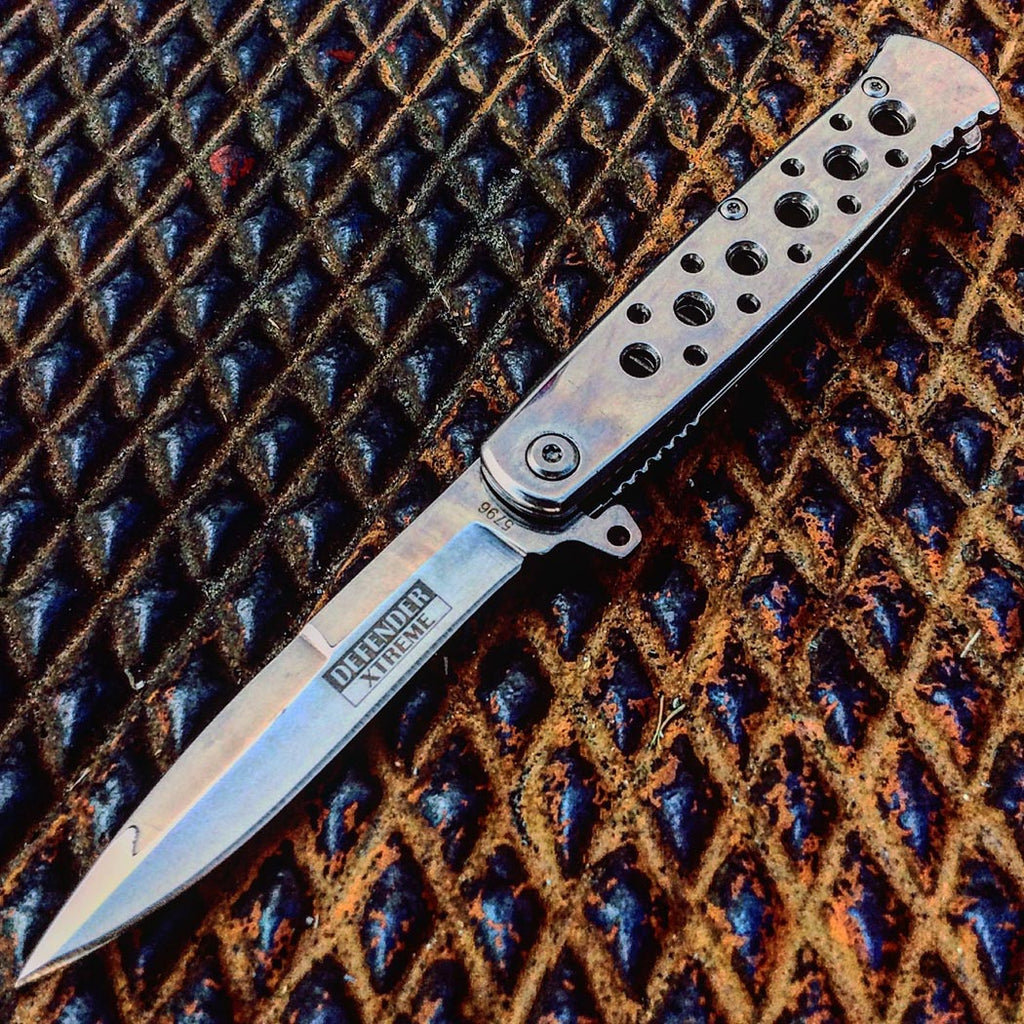 7.5" (S/A) Silver Folding Knife Stainless Steel Blade New