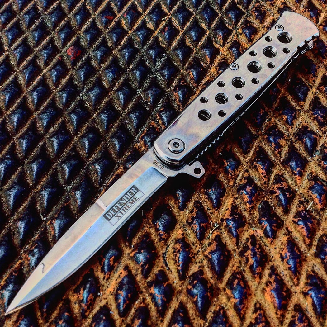 7.5" (S/A) Silver Folding Knife Stainless Steel Blade New