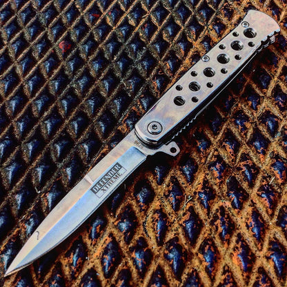 7.5" (S/A) Silver Folding Knife Stainless Steel Blade New