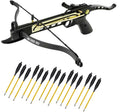 80lbs Self Cocking Hunting Pistol Crossbow 15 Arrows Black Metal Gold Body Cobra