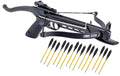 80lbs Self Cocking Hunting Pistol Crossbow with 15 Metal Arrows Black Cobra Limb