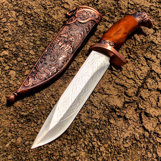 Defender 11" Dagger with Sheath Copper Color & Eagle Design