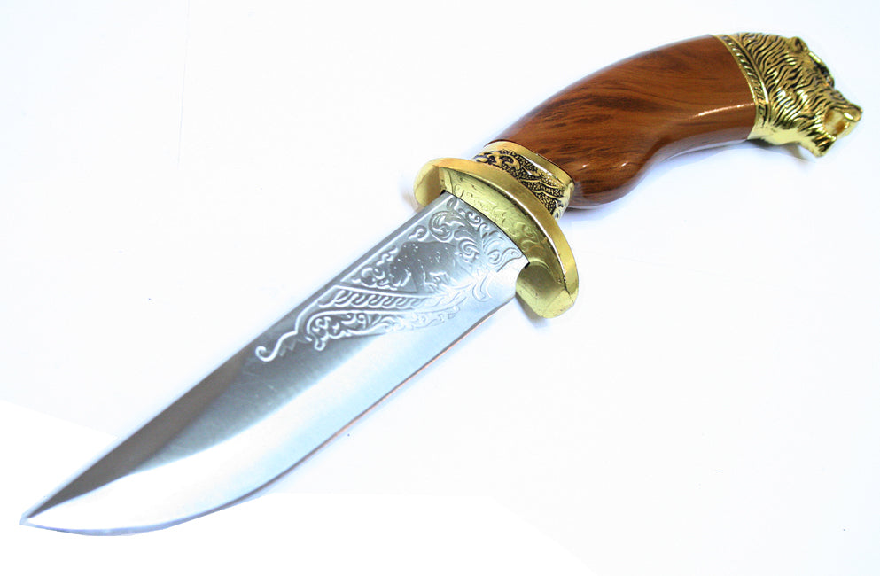 Defender 11" Dagger with Sheath Gold Color & Bear Design