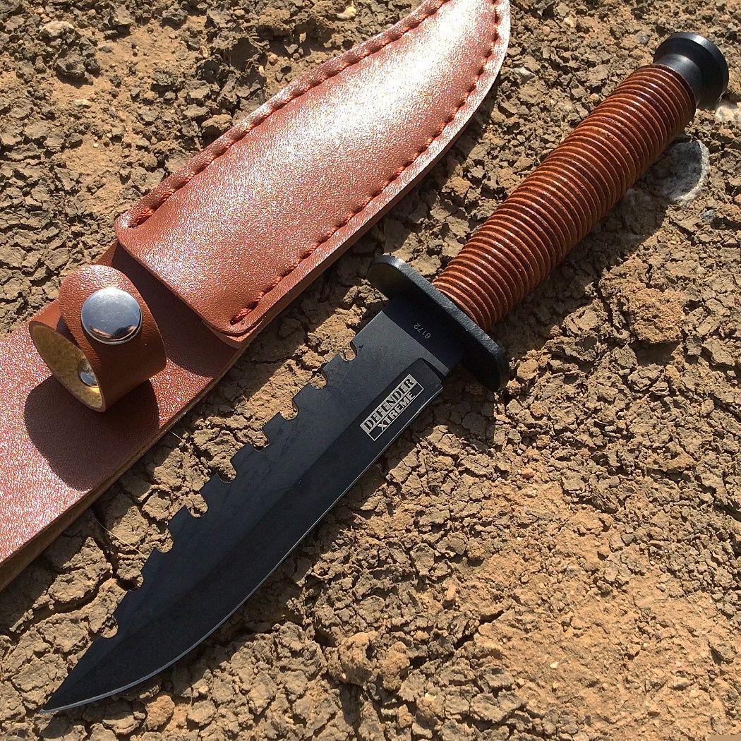 Defender-Xtreme 9" Hunting Knife Heavy Duty With Sheath