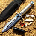 Defender Xtreme 8" Silver Survival Knife With Survival Kit & Sheath