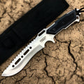 12" Hunting Knives Steel Blade Silver & Black Knife Nylon Sheath