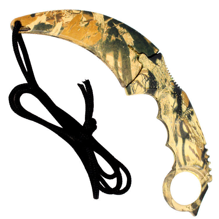7.5" CSGO Tactical Karambit Combat Knife Fixed Blade Hawkbill Neck Doppler NEW