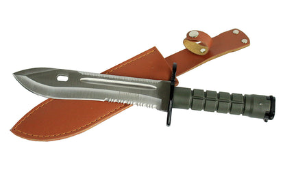 13.5" Military Survival Rambo Fixed Blade Hunting Knife Bayonet Tactical Bowie M9 - Green