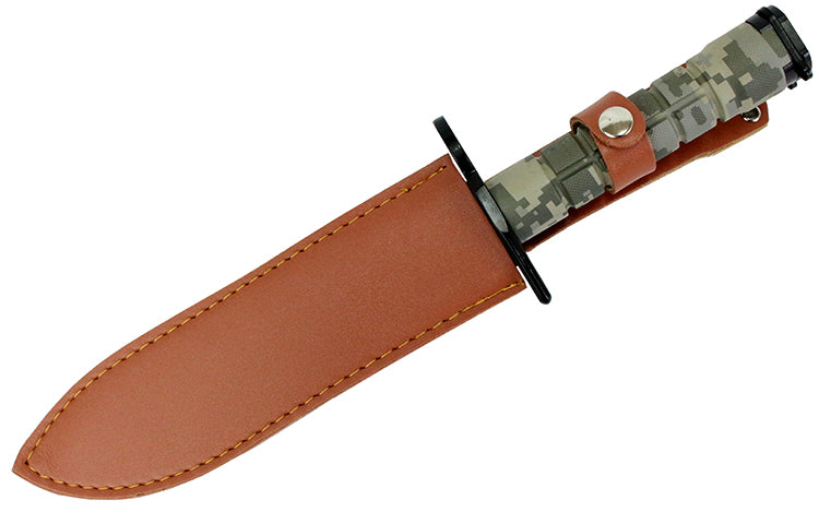 13.5" Military Survival Rambo Fixed Blade Hunting Knife Bayonet Tactical Bowie M9 - Camo