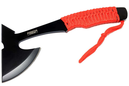 Defender-Xtreme 9" Full Tang Hunting Axe Stainless Steel Blade Red Nylon Handle with Sheath