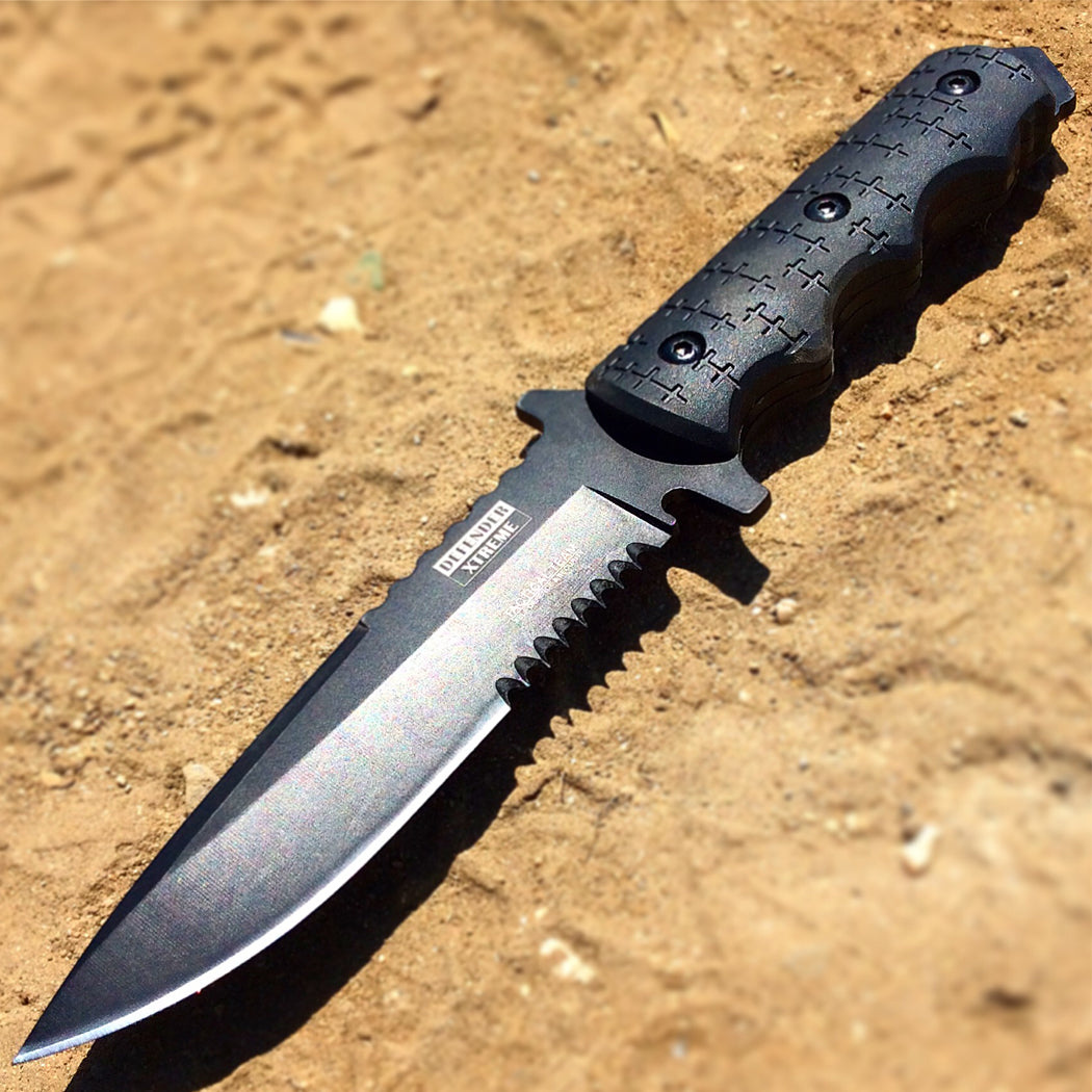 9" Full Tang Tactical Hunting Survival Knife w/ Sheath Military Bowie Combat New