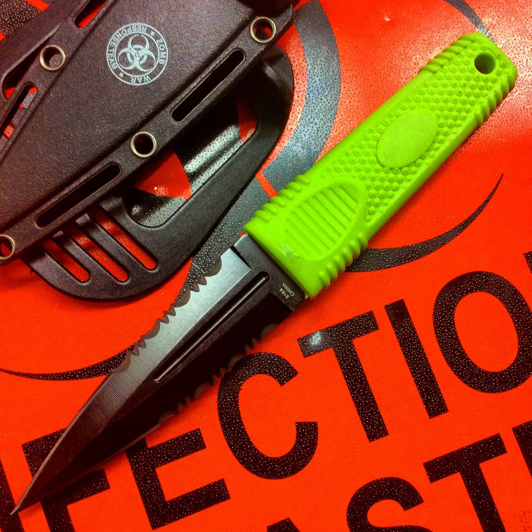 7.75" Zomb-War Green Boot Hunting Knife with Sheath