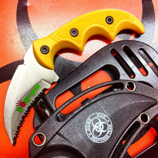5.75" Zomb-War Orange Boot Skinner Knife with Sheath