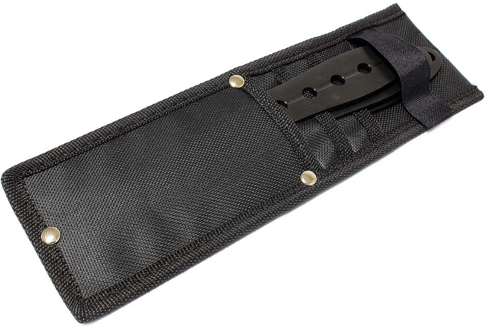 Set of 3 All Black Defender Throwing Knives with Sheath