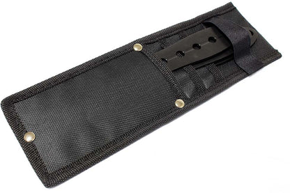 Set of 3 All Black Defender Throwing Knives with Sheath
