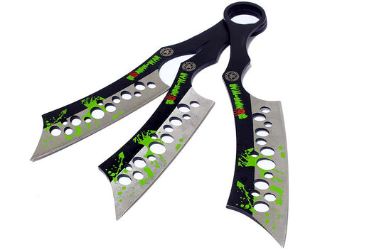 Set of 3 All Zombie-War Throwing Knives with Sheath