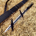 27'' Ninja Sword Machetes Full Tang 2 Tone Blade With 2 Throwing Knives 7" Black