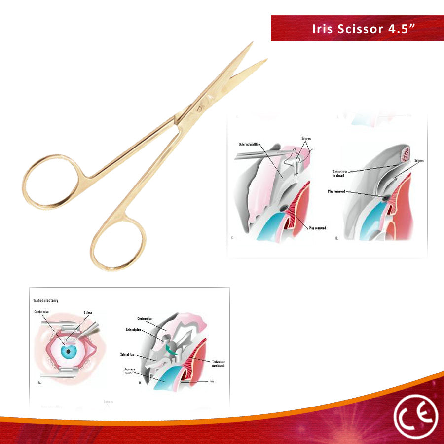 4.5" Straight Iris Scissors  Fine Tip Surgical Cutting Tool Stainless