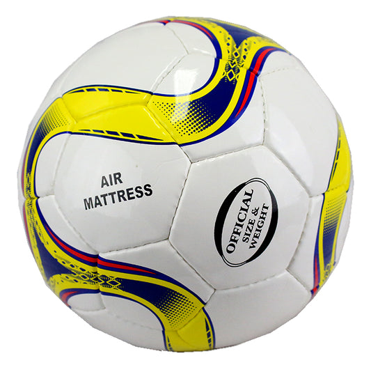 Perrini Match Soccer Ball Air Mattress Training Football Yellow Blue Size 5