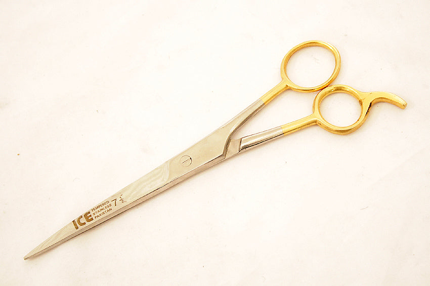 7.5" Gold Handle Barber Hair Cutting Scissor  Premium Salon Shear Tool