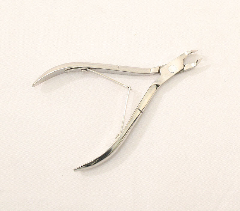 4" Cuticle Nail Clipper  Small Half Jaw, Double Spring, High Quality