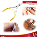 4" Gold Cuticle Nipper Small Jaw Double Spring Stainless Steel Tool