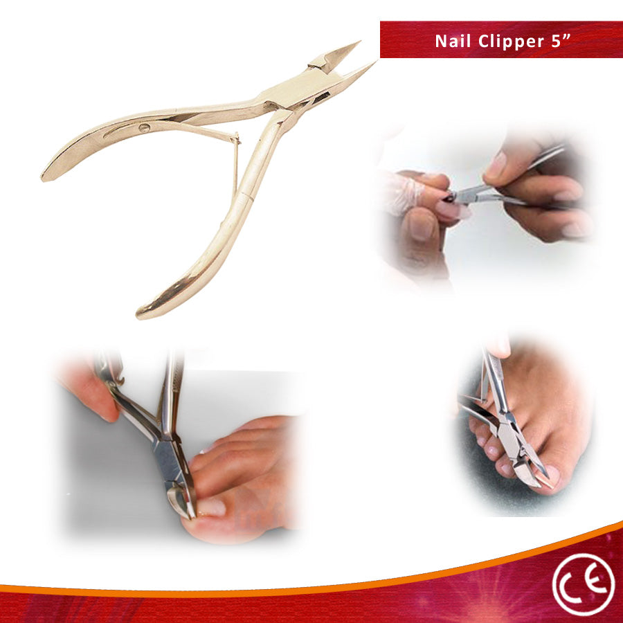 5" Sharp Blade Cuticle Cutter Nipper Clipper for Manicure Pedicure