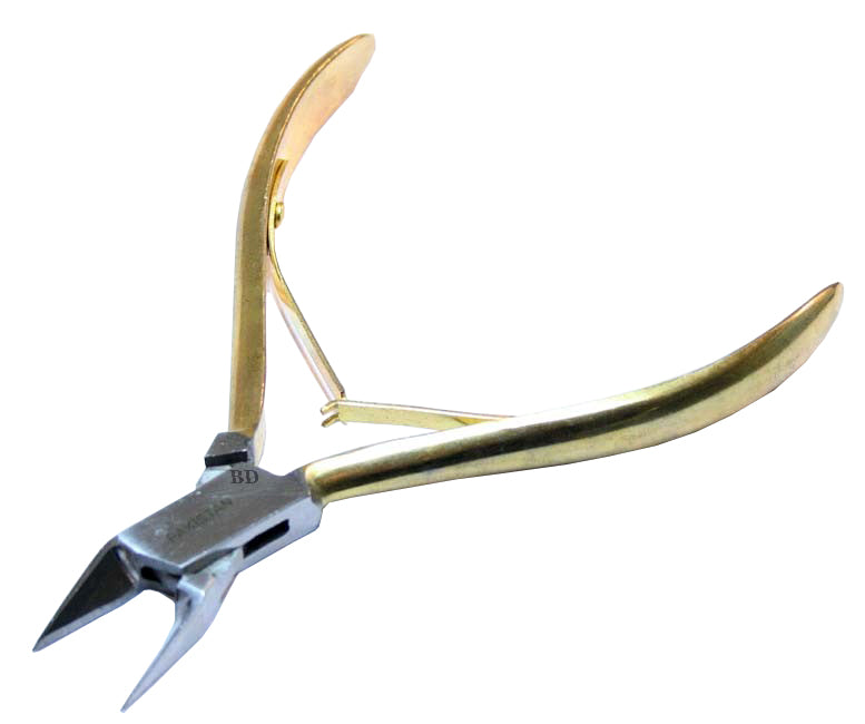 4" Gold Nail Cuticle Clipper  Stainless Steel Manicure Toe Cutter