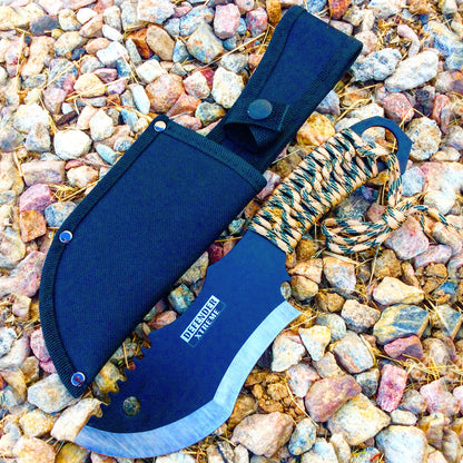 10.5" Defender Xtreme Hunting Knife Full Tang with Camo Nylon Wrapped Handle