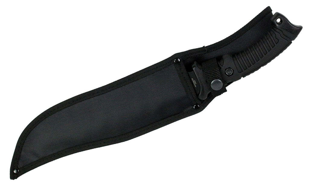 16" Fixed Blade Hunting Knife Straight Camping Outdoor Knives Tactical Black /Sheath