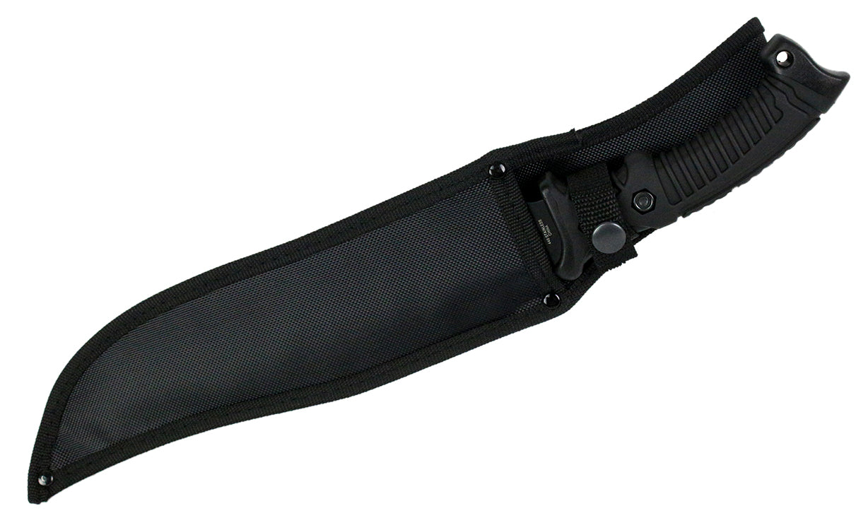 16" Fixed Blade Hunting Knife Straight Camping Outdoor Knives Tactical Black /Sheath