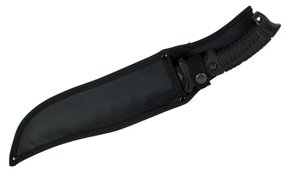 16" Fixed Blade Hunting Knife Straight Camping Outdoor Knives Tactical Black /Sheath