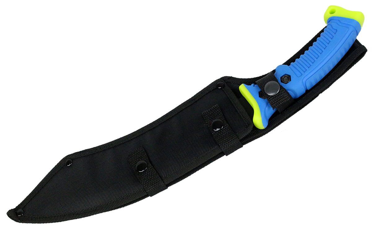 16" Curved Blade Hunting Knife Straight Camping Outdoor Knives Tactical Green /Sheath