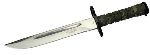 13.5" Military Survival Rambo Fixed Blade Hunting Knife Bayonet Tactical Bowie - Camo