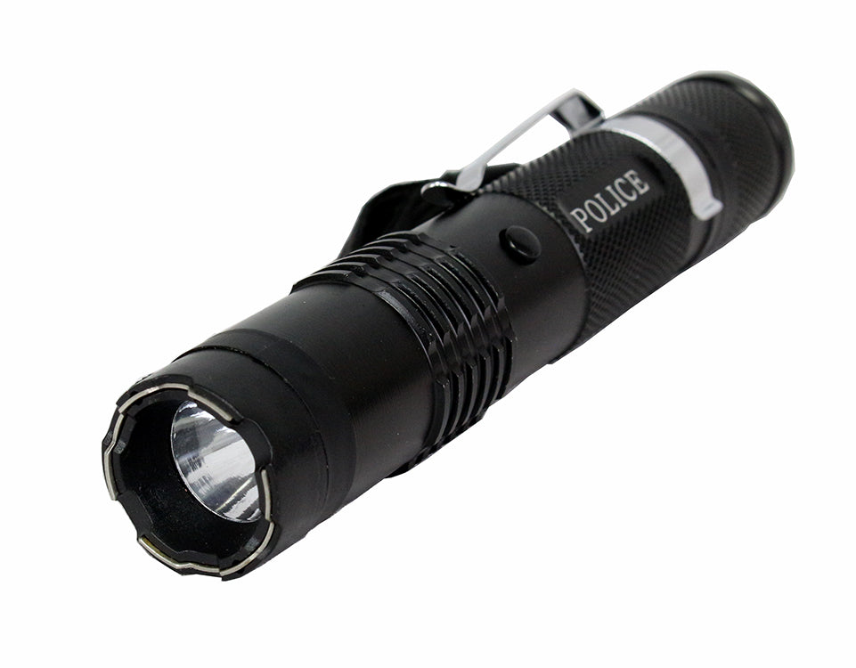 6" Defender 10 Million Black Stun Gun  With Flashlight