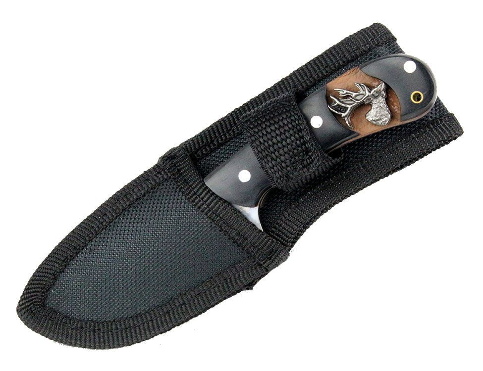 6.25" The Bone Edge Stainless Steel Hunting Knife with Fish Hook and Nylon Sheath
